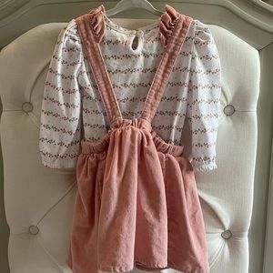 Corduroy Jumper with Floral Onsie